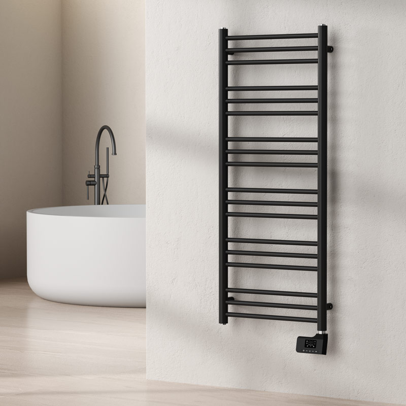 Sèche-Serviettes électrique, 120x50 cm, 500W, Noir Mat, Châtelet