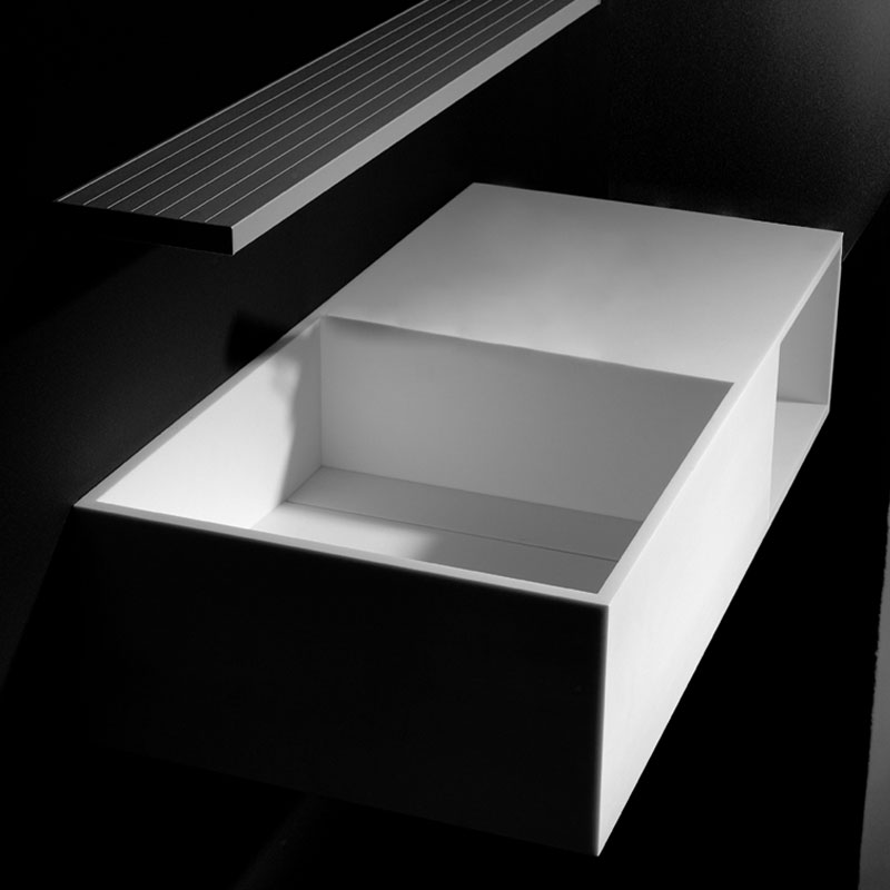 Lavabo 80 x 40 cm, Résine minérale, Compact