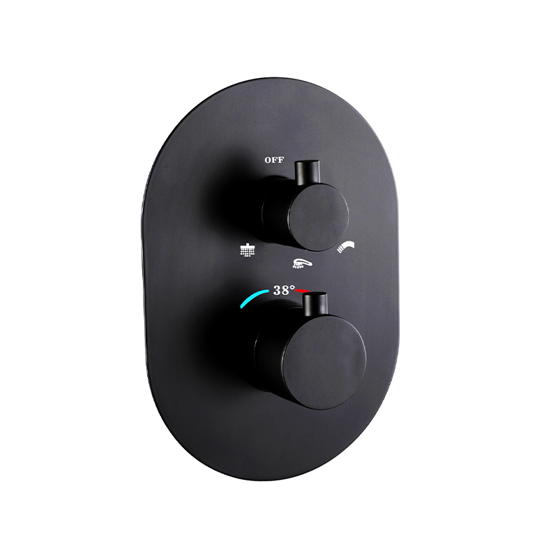 Composition mitigeur bain-douche thermostatique encastré noir brossé, Châtelet