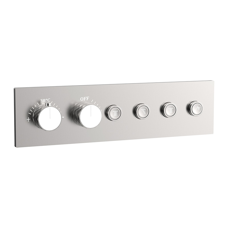 Douche thermostatique, 3 douches épaules hydromassantes, inox brossé Châtelet