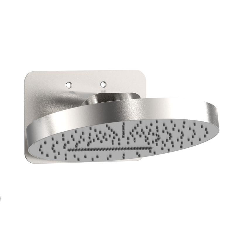 Douche thermostatique, ciel de douche rond et douches épaules, inox brossé Châtelet