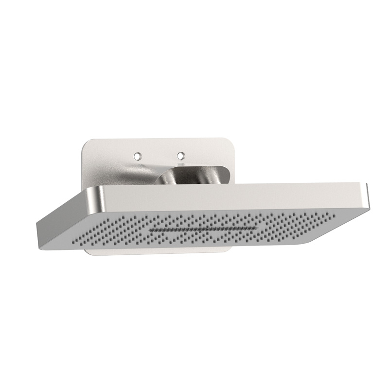 Douche thermostatique, ciel de douche carré et douches épaules, inox brossé Châtelet