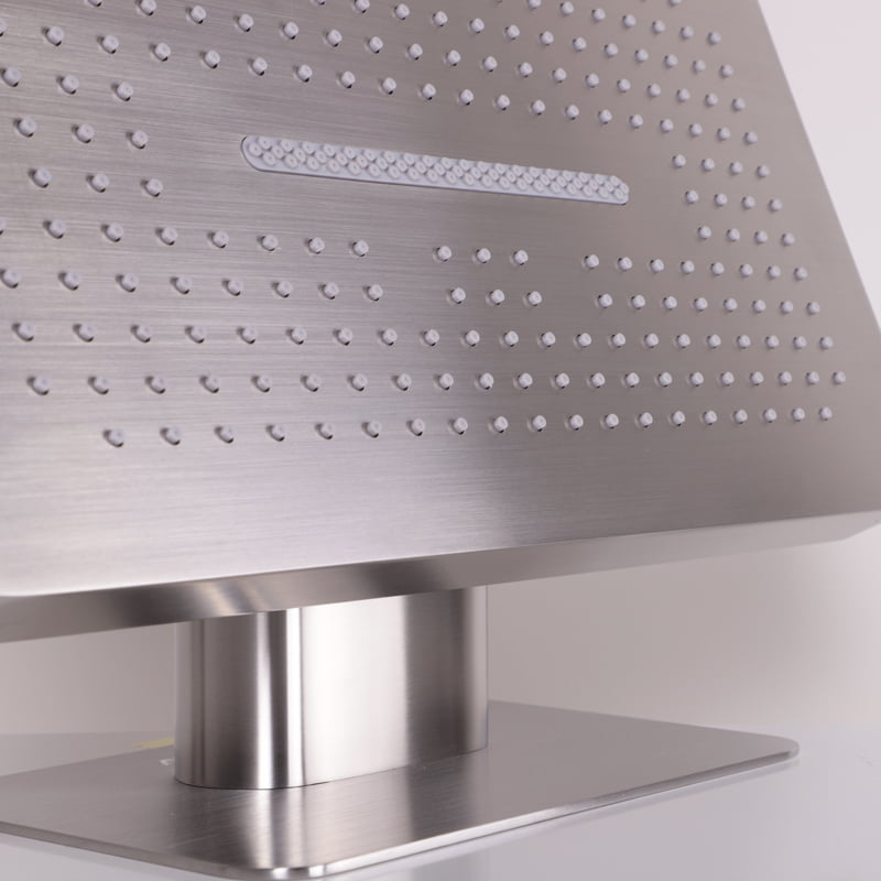 Douche thermostatique, ciel de douche carré et douches épaules, inox brossé Châtelet