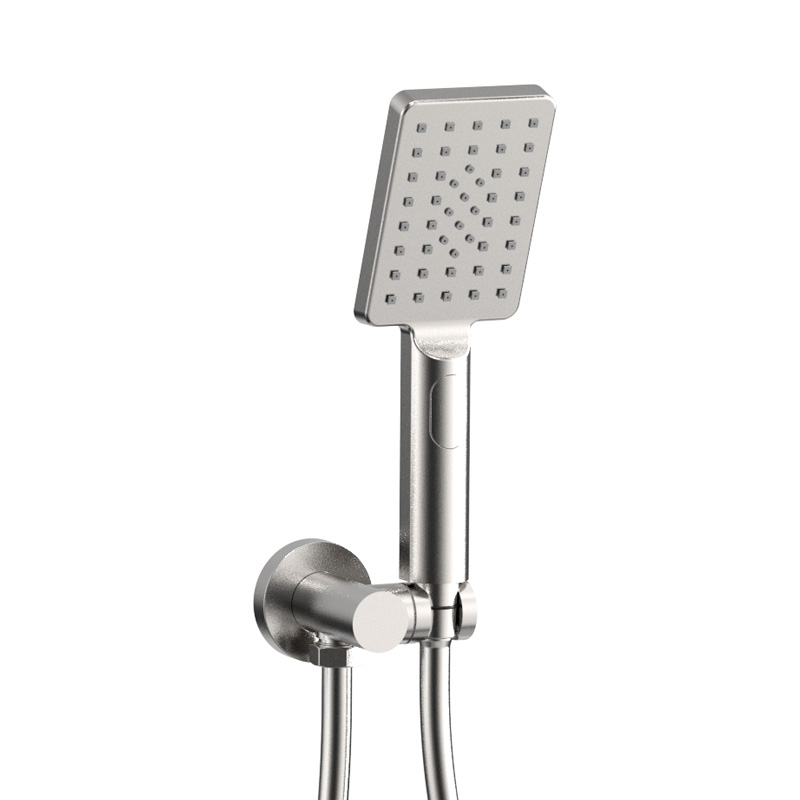 Douche thermostatique, ciel de douche carré et douches épaules, inox brossé Châtelet