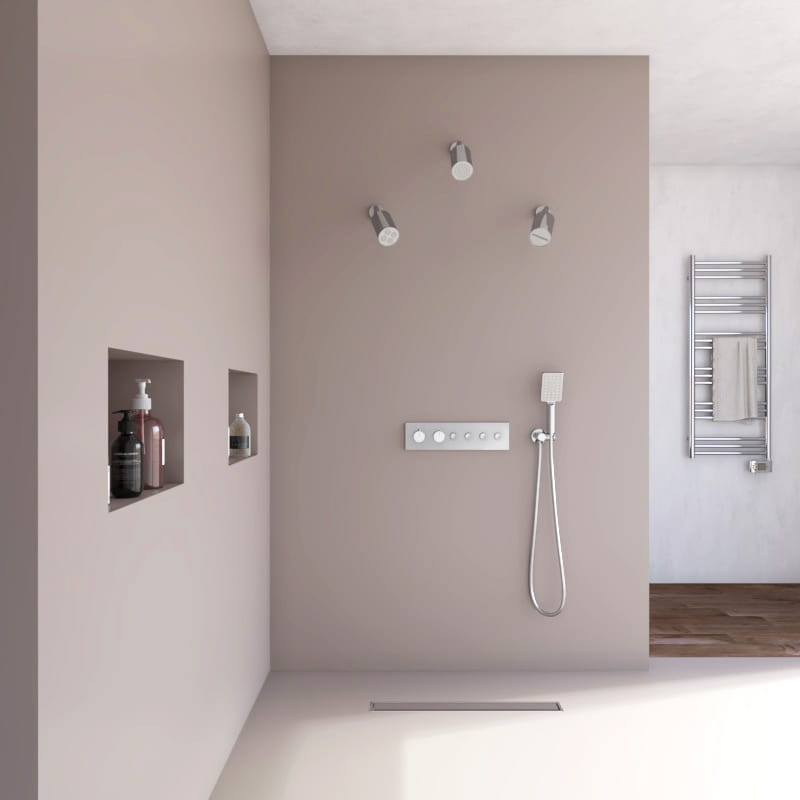 Douche thermostatique, 3 douches épaules hydromassantes, chromé Châtelet
