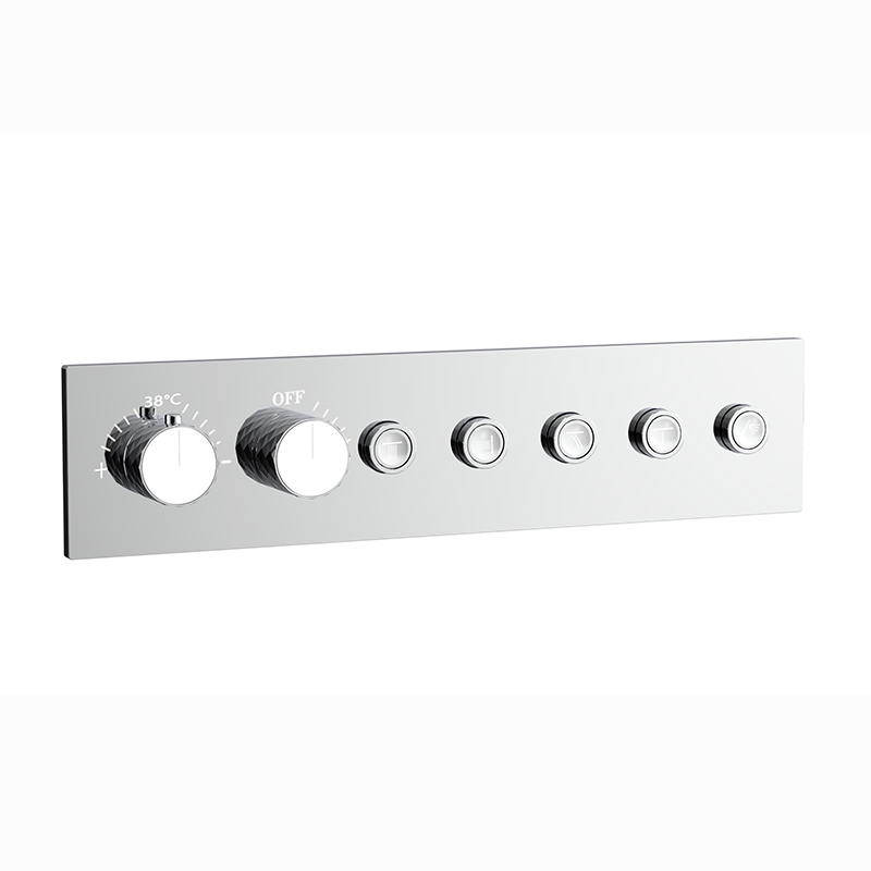 Douche thermostatique, ciel de douche rond et douches épaules, chromé Châtelet