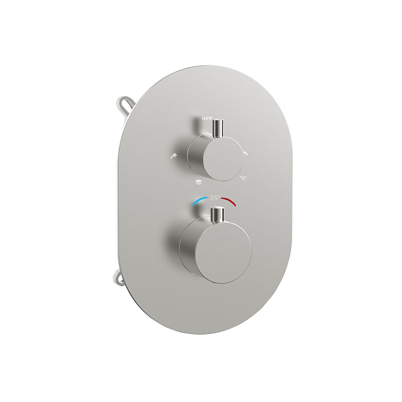 Composition bain-douche thermostatique avec ciel de pluie encastré inox brossé, Châtelet