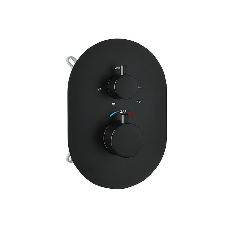 Composition de douche thermostatique avec ciel de pluie encastré noir mat, Châtelet