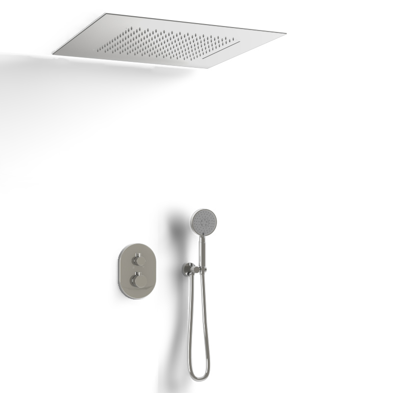 Composition de douche thermostatique avec ciel de pluie encastré chromé, Châtelet