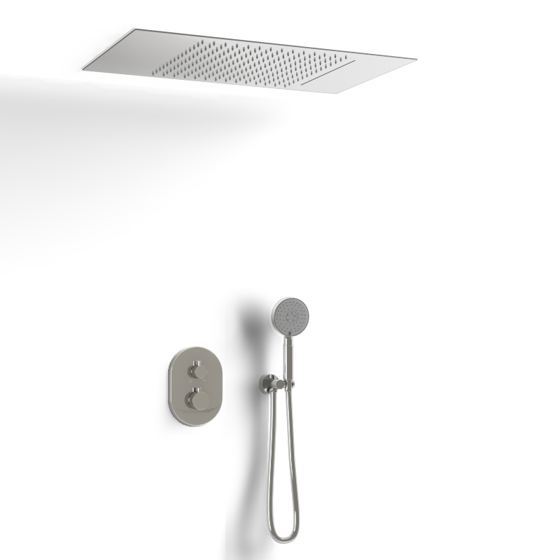 Composition de douche thermostatique avec ciel de pluie encastré chromé, Châtelet