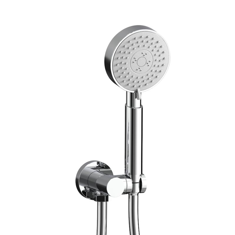 Mitigeur de douche encastrée avec pomme cloche inox poli et douchette ronde, Châtelet