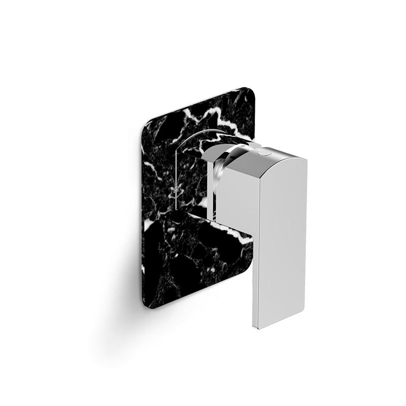 Ensemble mitigeur et set de douche, Chrome et Marbre Noir, Infinity Elements