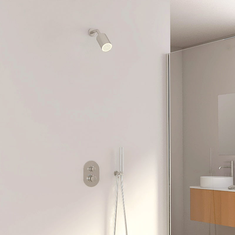 Douche thermostatique, douche épaule, inox brossé Châtelet