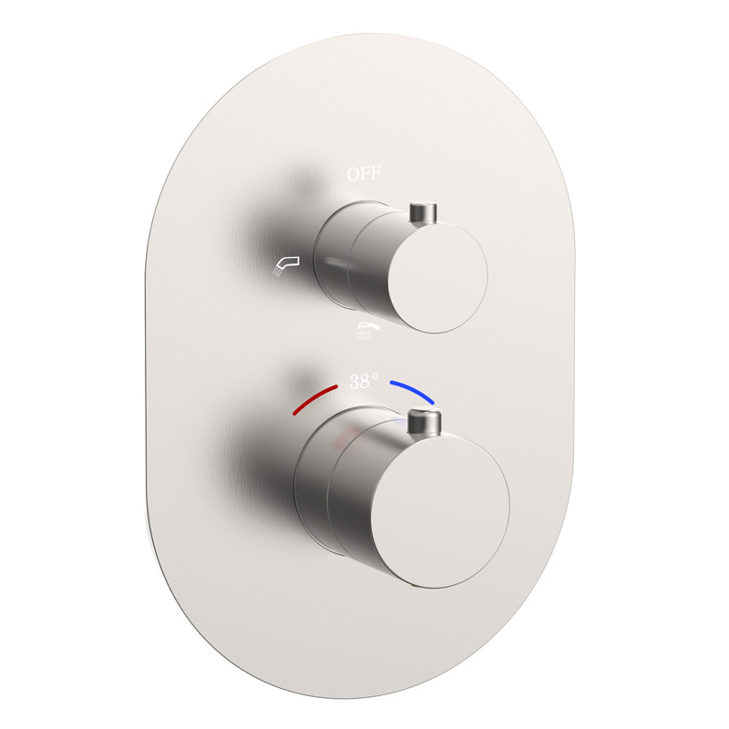 Douche thermostatique, douche épaule, inox brossé Châtelet