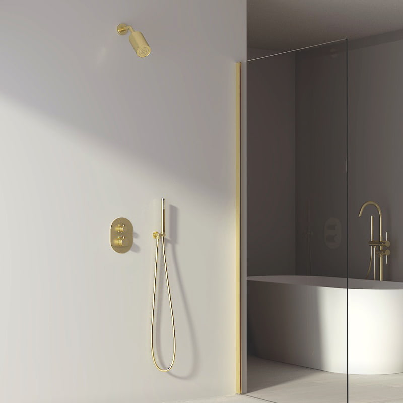 Douche thermostatique, douche épaules, doré brossé, Châtelet