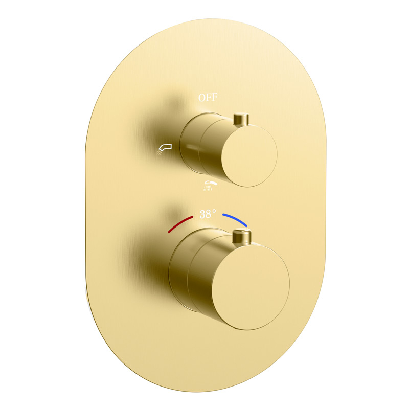 Douche thermostatique, douche épaules, doré brossé, Châtelet