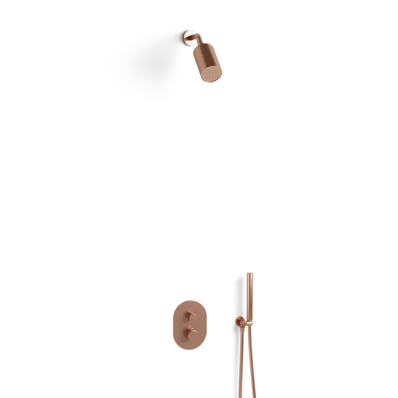 Douche thermostatique, douche épaule, doré rose brossé, Châtelet