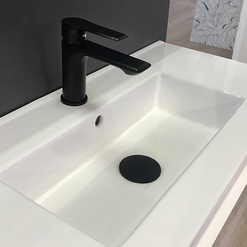 Bonde Clic-Clac universelle avec cache en résine noir mat