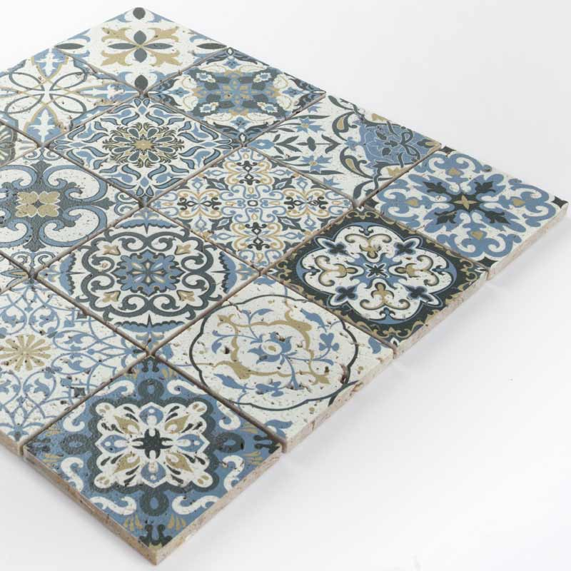 Mosaïque en pierre, 30x30 cm, Décor Ethnic, Décor Rococo