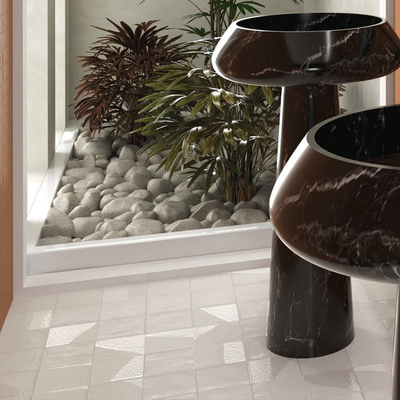 Carrelage sol et mur, 13,8x13,8 cm Delight Pearl