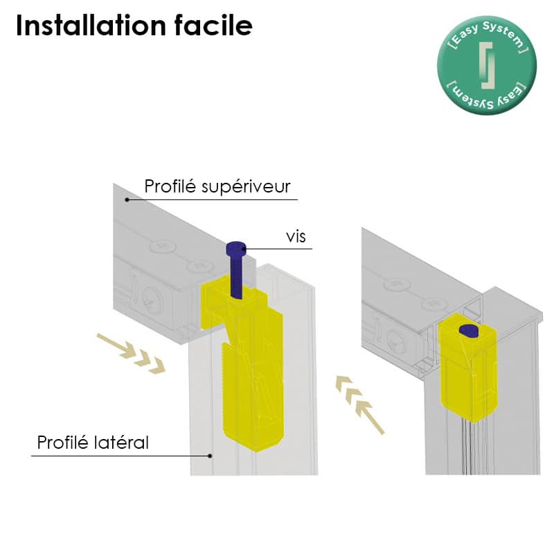 Porte de douche coulissante sur mesure, de 106 à 182.6cm, profilé blanc mat, Delta