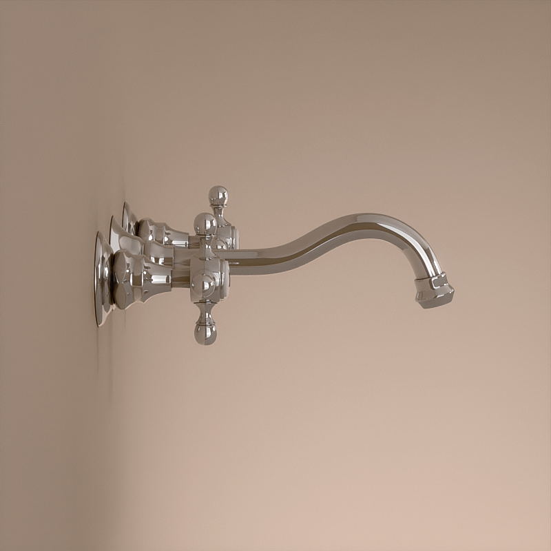 Robinet mélangeur lavabo mural 3 trous, chromé, Diana 2