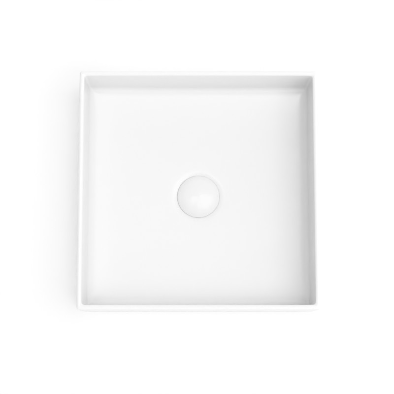 Vasque à poser, 35x35 cm, Blanc mat, Elvia