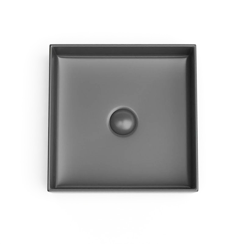 Vasque à poser, 35x35 cm, Gris foncé, Elvia