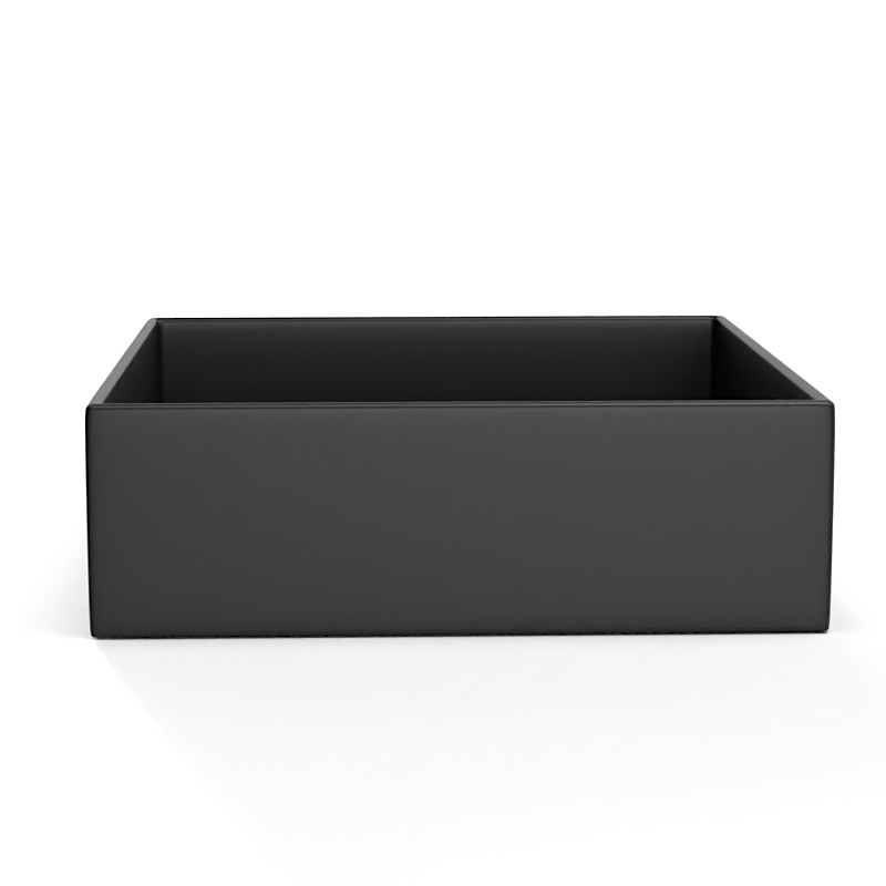 Vasque à poser 41 x 41 cm carrée, céramique, Noir mat, made in France, Desvres 