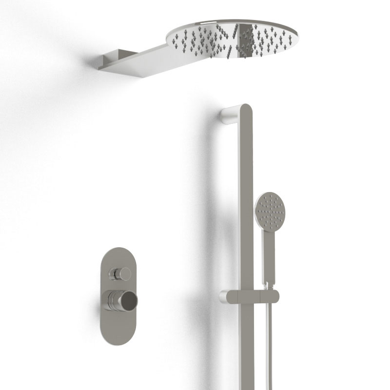Composition mitigeur douche, chromé, manette personnalisable, Flow Round