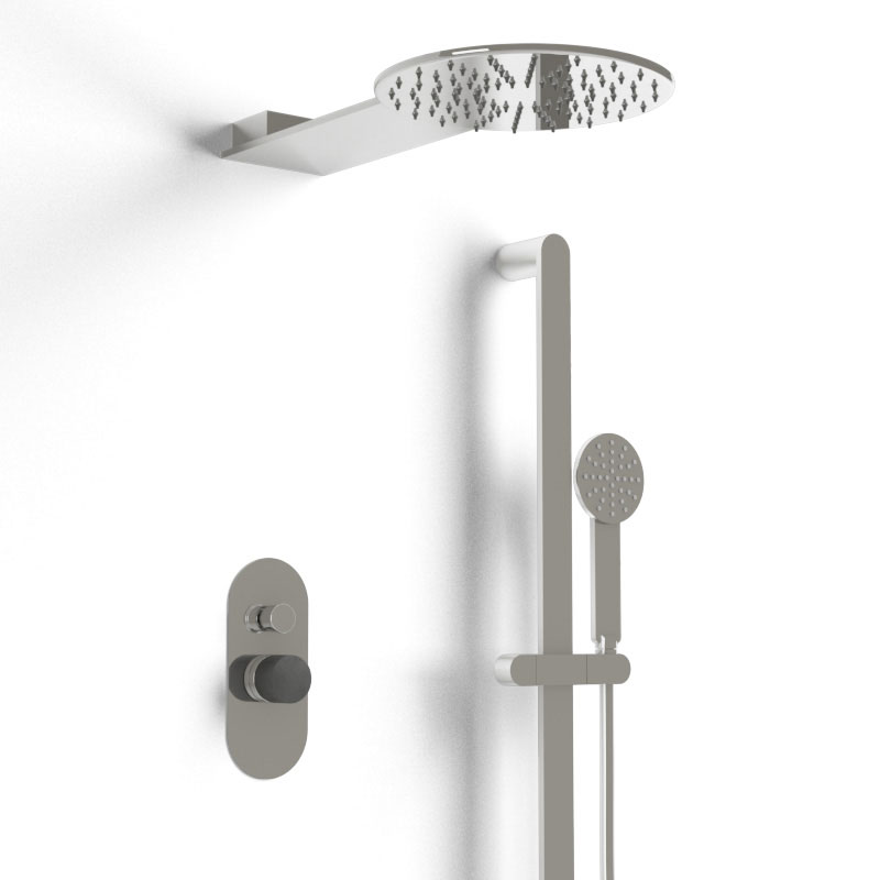 Composition mitigeur douche, chromé, manette personnalisable, Flow Round