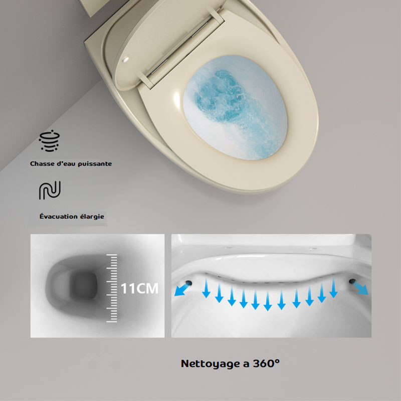 WC suspendu, gris clair mat + abattant slim, Globo