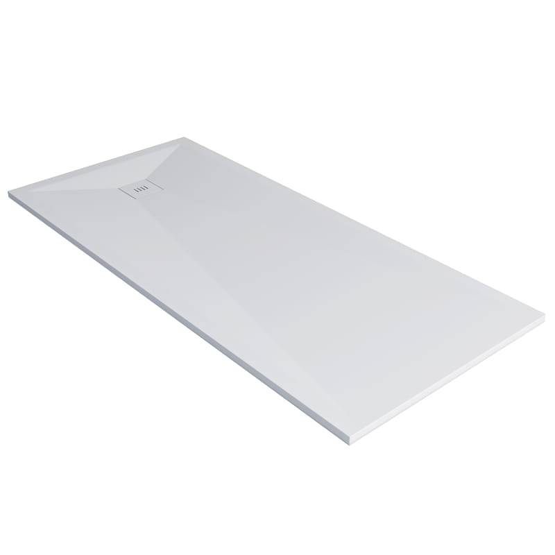 Receveur de douche 90 x 120, 200cm, Solide Surface Blanc mat, Golfe