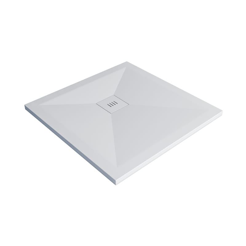 Receveur de douche 80x80, 90x90cm, Solide Surface Blanc mat, Golfe