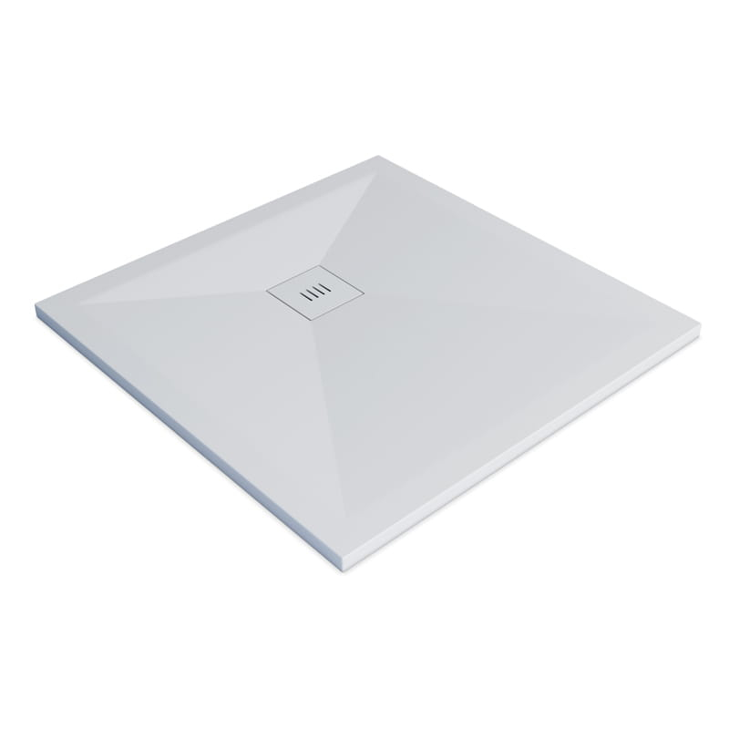 Receveur de douche 80x80, 90x90cm, Solide Surface Blanc mat, Golfe
