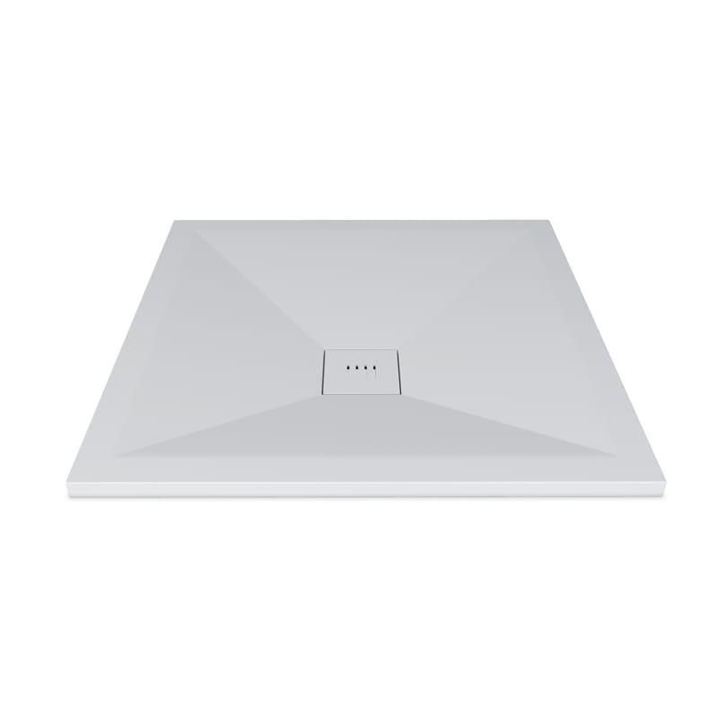 Receveur de douche 80x80, 90x90cm, Solide Surface Blanc mat, Golfe