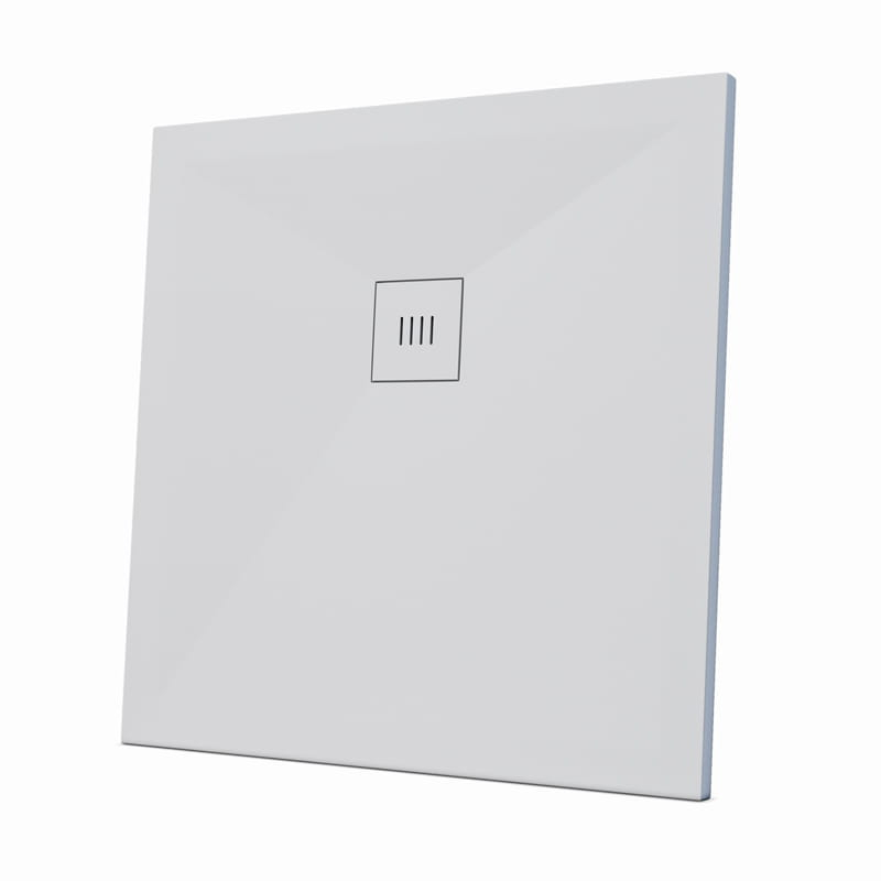 Receveur de douche 80x80, 90x90cm, Solide Surface Blanc mat, Golfe