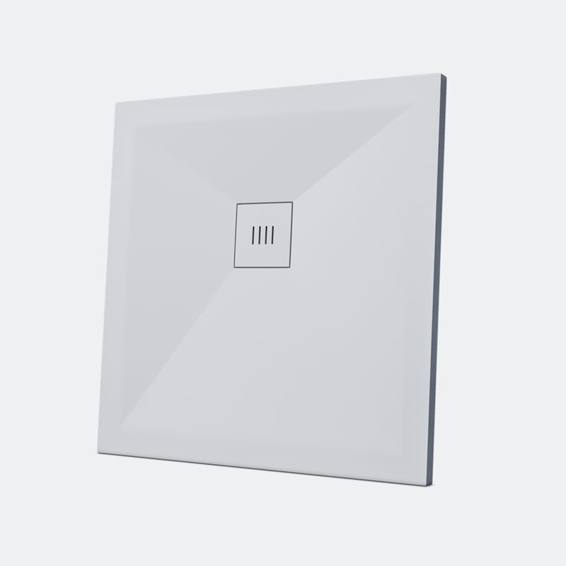 Receveur de douche 80x80, 90x90cm, Solide Surface Blanc mat, Golfe
