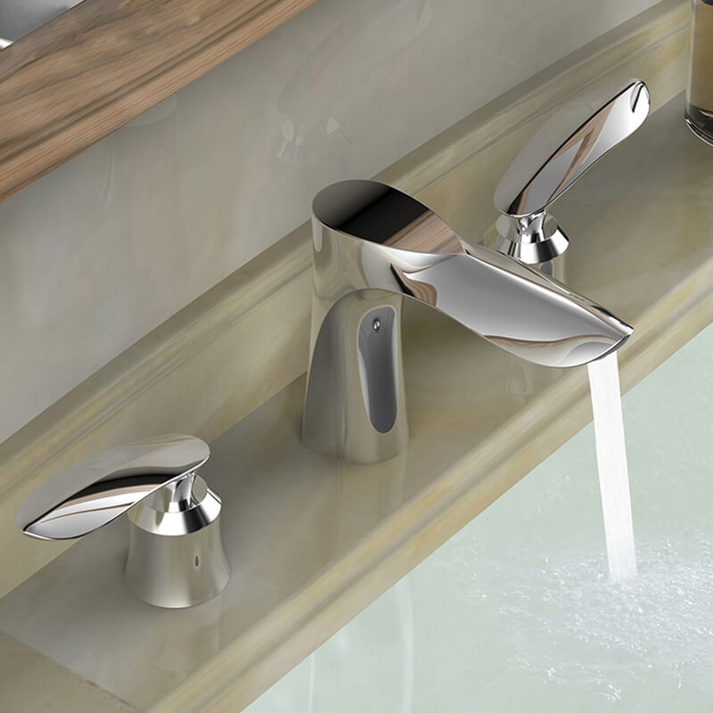Robinet mélangeur lavabo 3 trous, Chromé, Henry
