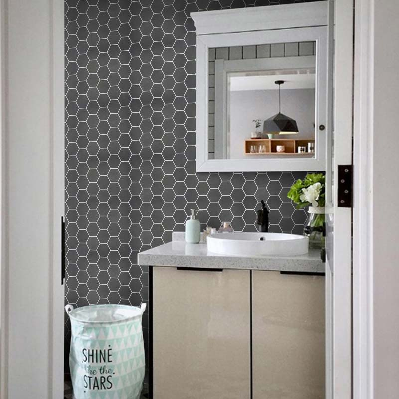 Mosaïque en pierre, 30x33 cm, Hexagona, gris anthracite