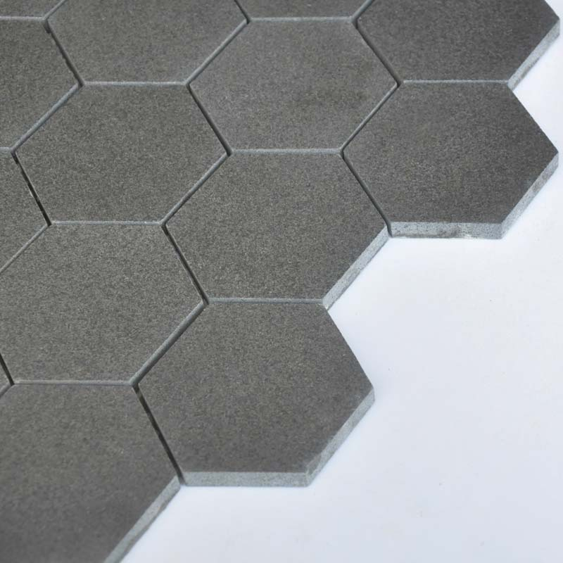Mosaïque en pierre, 30x33 cm, Hexagona, gris anthracite
