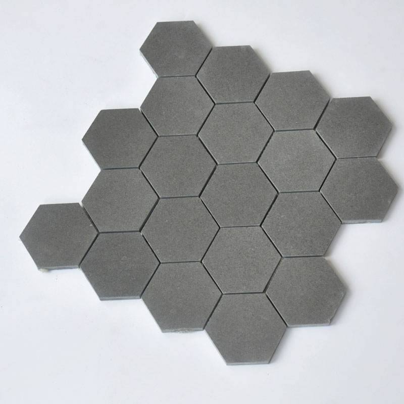 Mosaïque en pierre, 30x33 cm, Hexagona, gris anthracite