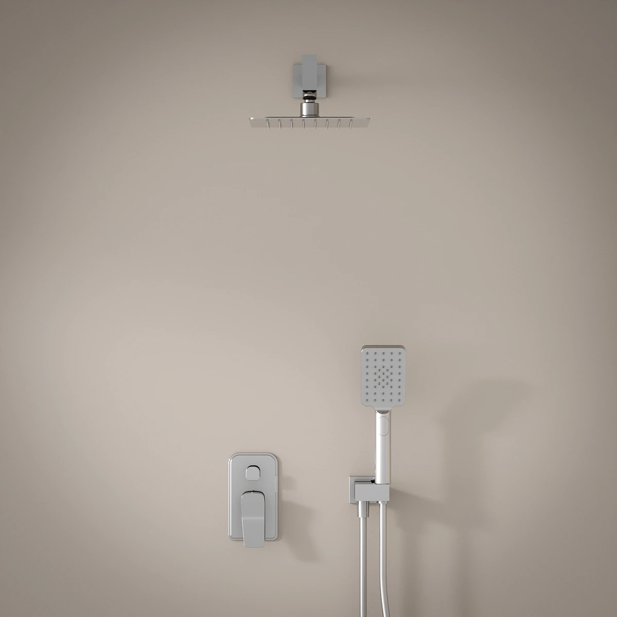 Composition mitigeur de douche encastré chromé, Hix