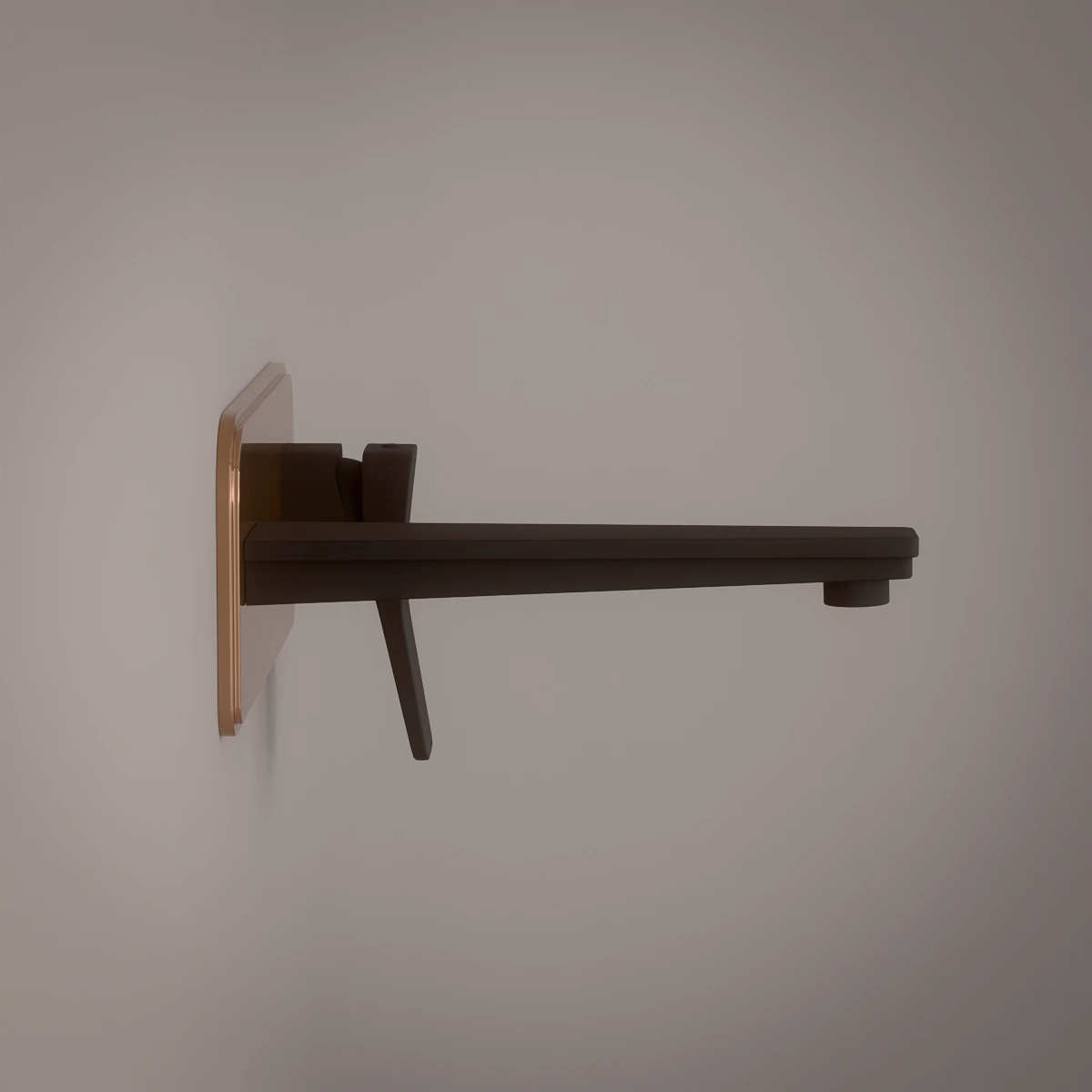 Robinet mitigeur lavabo mural noir et doré rose, Hix