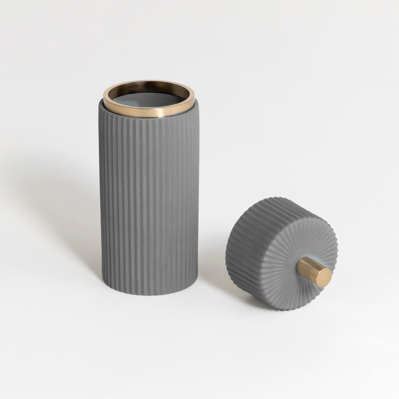 Pot en porcelaine, 2 dimensions, Gris
