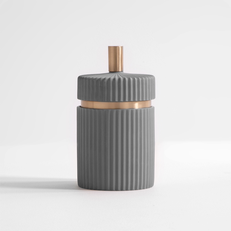 Pot en porcelaine, 2 dimensions, Gris