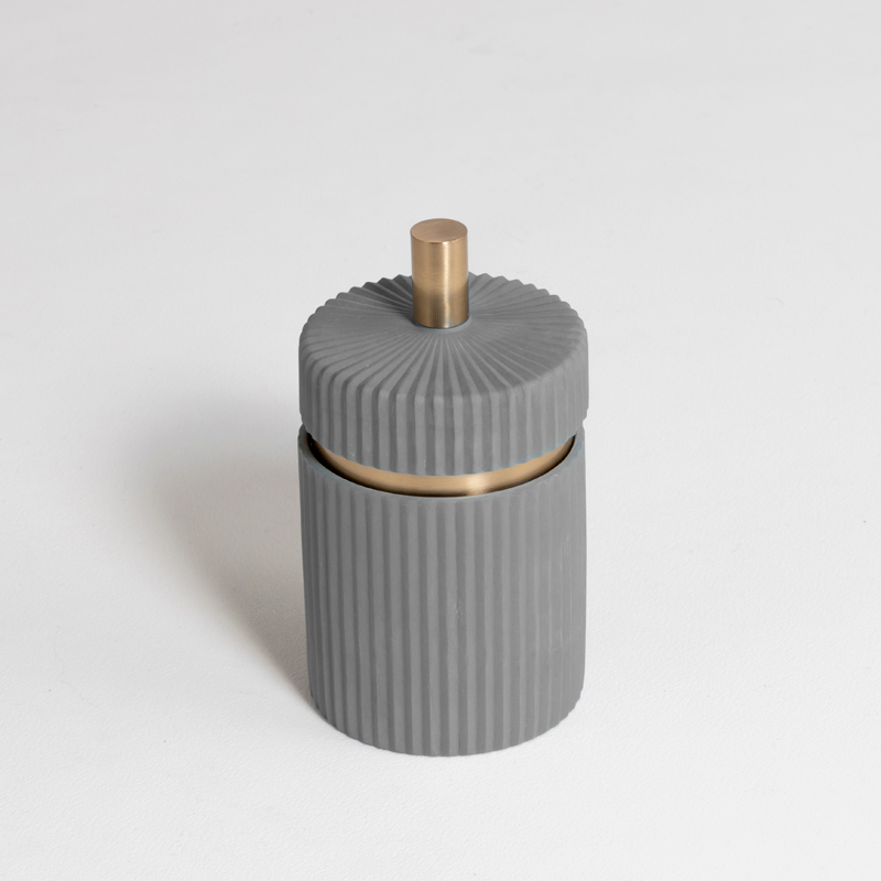 Pot en porcelaine, 2 dimensions, Gris