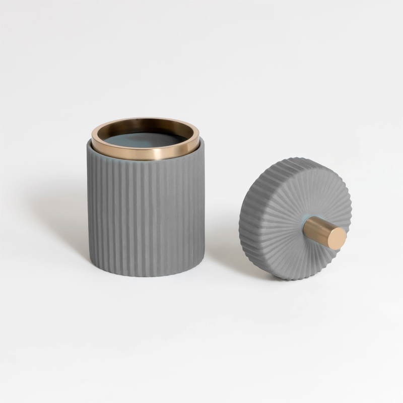 Pot en porcelaine, 2 dimensions, Gris