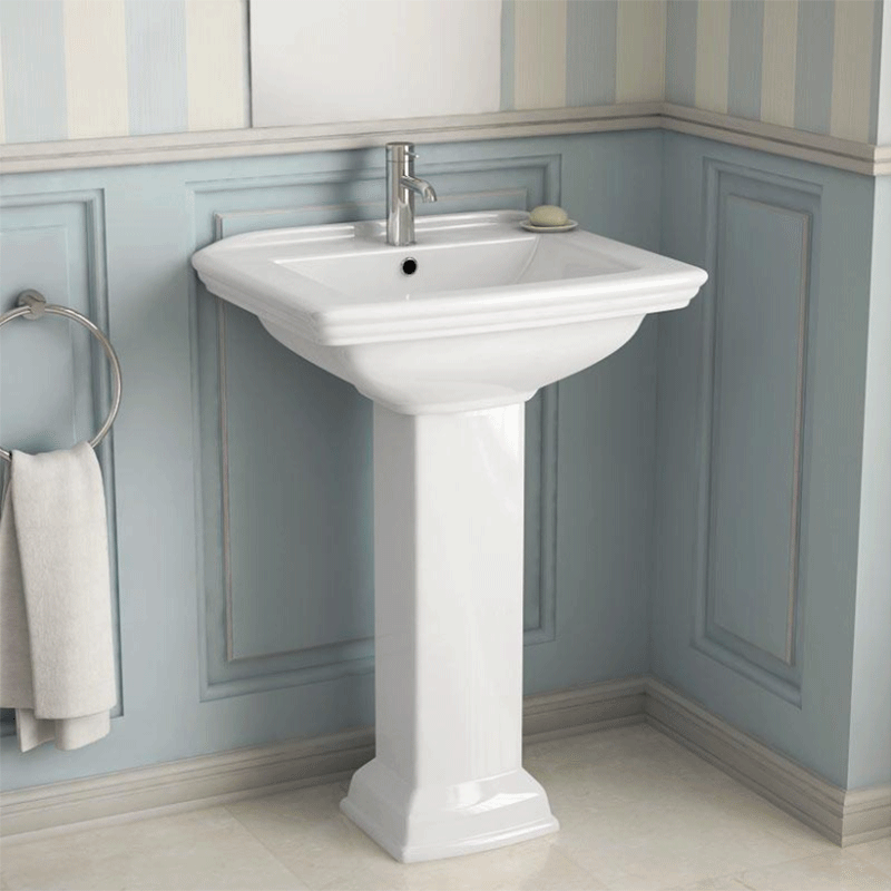 Lavabo Colonne rétro 60x47 Cm, céramique, Josephine