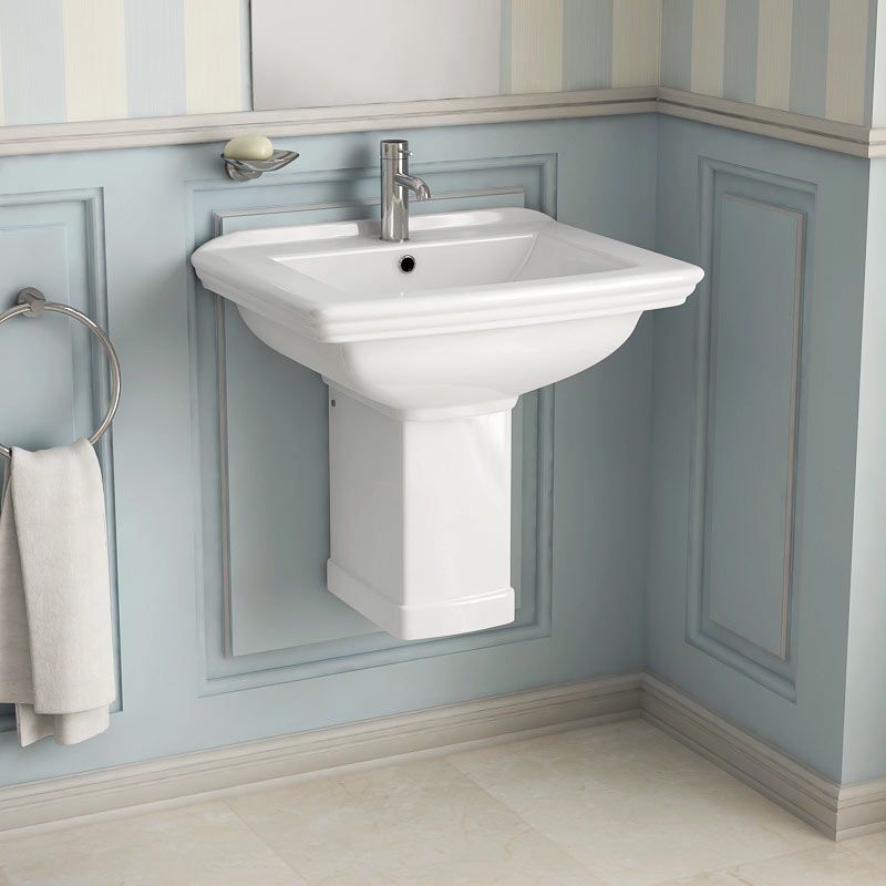  Lavabo suspendu rétro 60x57 Cm, céramique, Josephine